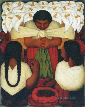 ディエゴ・リベラ Painting - 花祭り 1925 ディエゴ リベラ